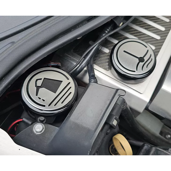 Corvette Engine Cap Set Executive Series Black/Brushed Top- 2014-2019 C7 Automatic