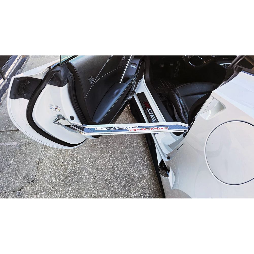 Corvette Door Prop Stainless w/ Real Carbon Fiber Insert 'Corvette Racing' - 2014-2019 C7