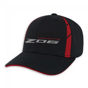 C8 Corvette Z06 Embroidered Sideline Cap : Black/Red,Hats