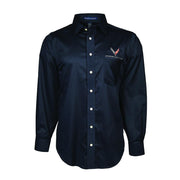 C8 Corvette Cotton Twill Dress Shirt,[Medium / Navy,Polo Shirts