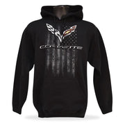 C7 Corvette American Legacy Hooded Sweatshirt : Black,Apparel