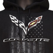 C7 Corvette American Legacy Hooded Sweatshirt : Black,Apparel