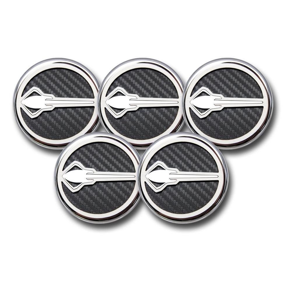 C7 Corvette Cap Cover 5Pc. Set Auto - Stingray Emblem GM Licensed Chrome/Brushed/Carbon Fiber Inlay Colors,Engine