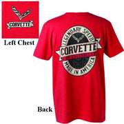 C7 Corvette Labeled Vintage T-Shirt : Heather Red,Apparel