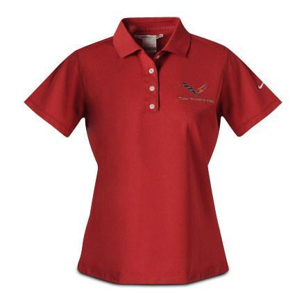 C7 Corvette Polo - Ladies Nike Dri Fit Performance Polo : Pro Red,Apparel