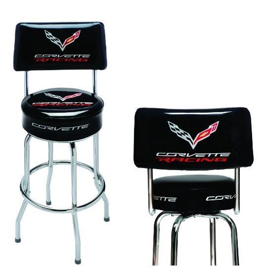 C7 Corvette Racing Counter/Pub Stool w/Back,0