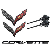 C7 Corvette Stingray Genuine GM Emblems - 5pc Set : Carbon Flash,Exterior