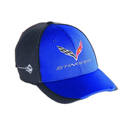 C7 Corvette Stingray Hat/Cap - Embroidered - Carbon Fiber Pattern : Blue,Apparel