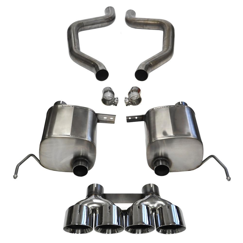 Corsa Corvette Exhaust (14766): Quad 4.50" Round Tips Extreme Axle-Back, Quad Center Rear Exit Exhaust System For C7 Corvette Z06, GrandSport and ZR1,Exhaust