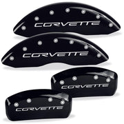 Corvette Brake Caliper Cover Set (4) : 2005-2013 C6 only,[Black With Silver,Brakes
