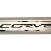 Corvette C6 Executive Series Door Sill - Polished/Brushed Inner - Colored Carbon Fiber Inlay : 2005-2013 C6,Interior