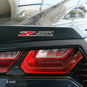 Corvette C7 Z51 Badge/Emblem - Domed - Carbon Fiber Look w/Chrome Trim: C7 Stingray Z51,Exterior