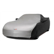 Corvette Car Cover - Two Tone with C6 Embroidered Logo (05-13 C6) - Black/Silver,Car Care
