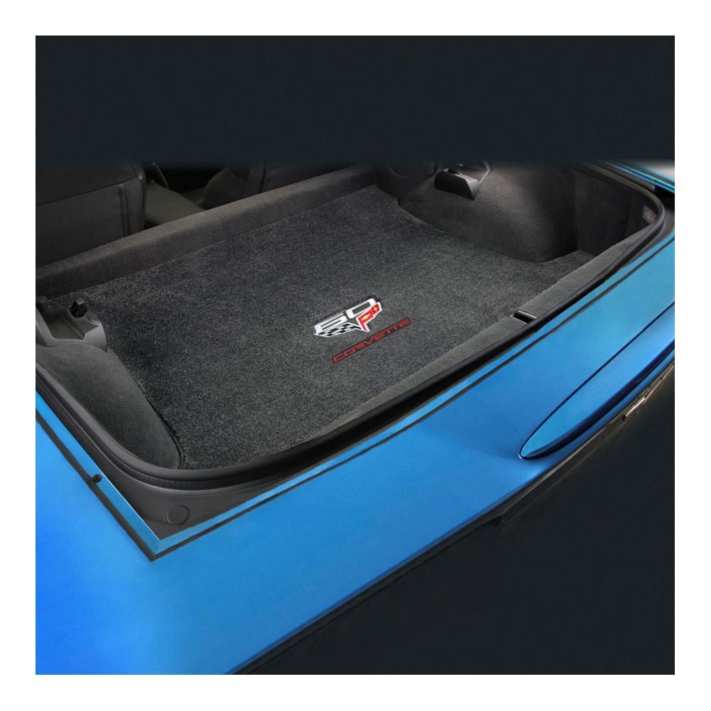 Corvette Coupe Cargo Mat 60th Anniversary Above Flags w Red