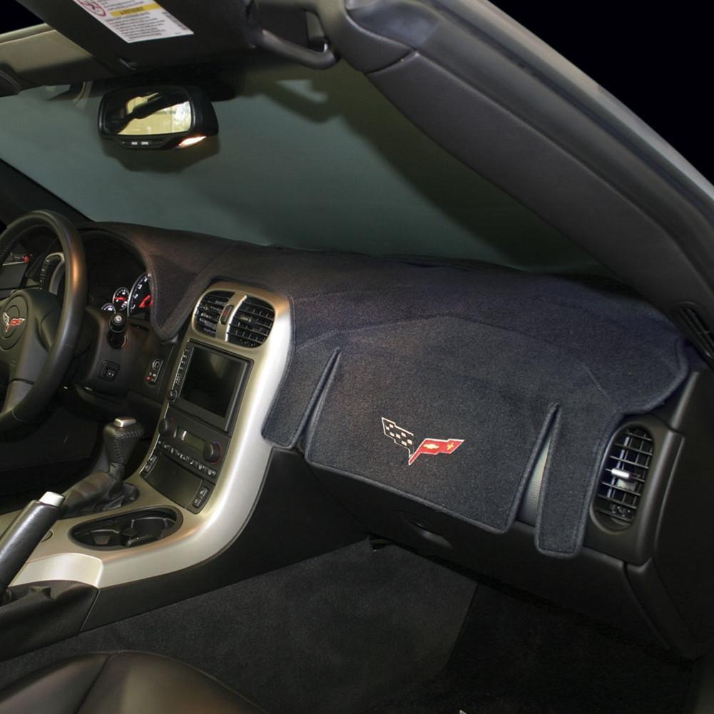 Corvette Dash Mat - Embroidered : 2005-2013 C6 FREE Shipping