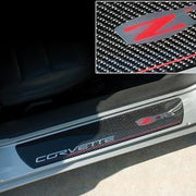 Corvette Door Sill Plates - Carbon Fiber with Z06 505HP Logo : 2006-2013 Z06,Interior