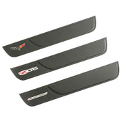Corvette Door Sill Plates - Leather w/Embroidered Logo : 2005-2013 C6, Z06 or Grand Sport,Interior