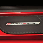 Corvette Door Sill Plates - Leather w/Embroidered Logo : 2005-2013 C6, Z06 or Grand Sport,Interior