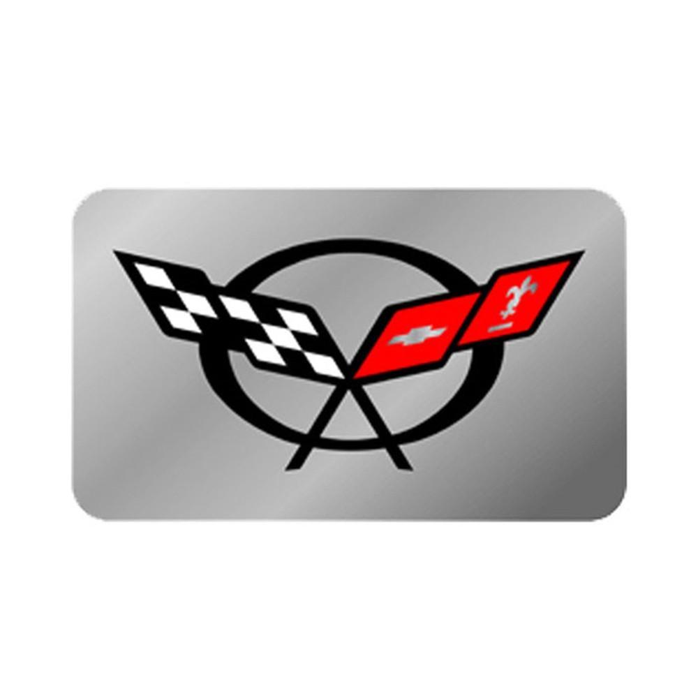 Corvette Exhaust Enhancer Plate - Polished Stainless Steel with C5 Logo : 1997-2004 C5 & Z06,Exhaust