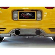 Corvette Exhaust Port Filler Panel - Polished Stainless Steel for Borla Stinger Dual 4" Tips : 1997-2004 C5 & Z06,Exhaust