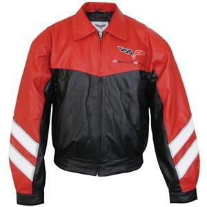 Corvette Grand Sport Leather Jacket Two Tone - Red/Black