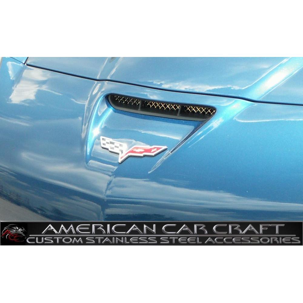 Corvette Hood Vent Grille Laser Mesh Stainless Steel 2006 2013