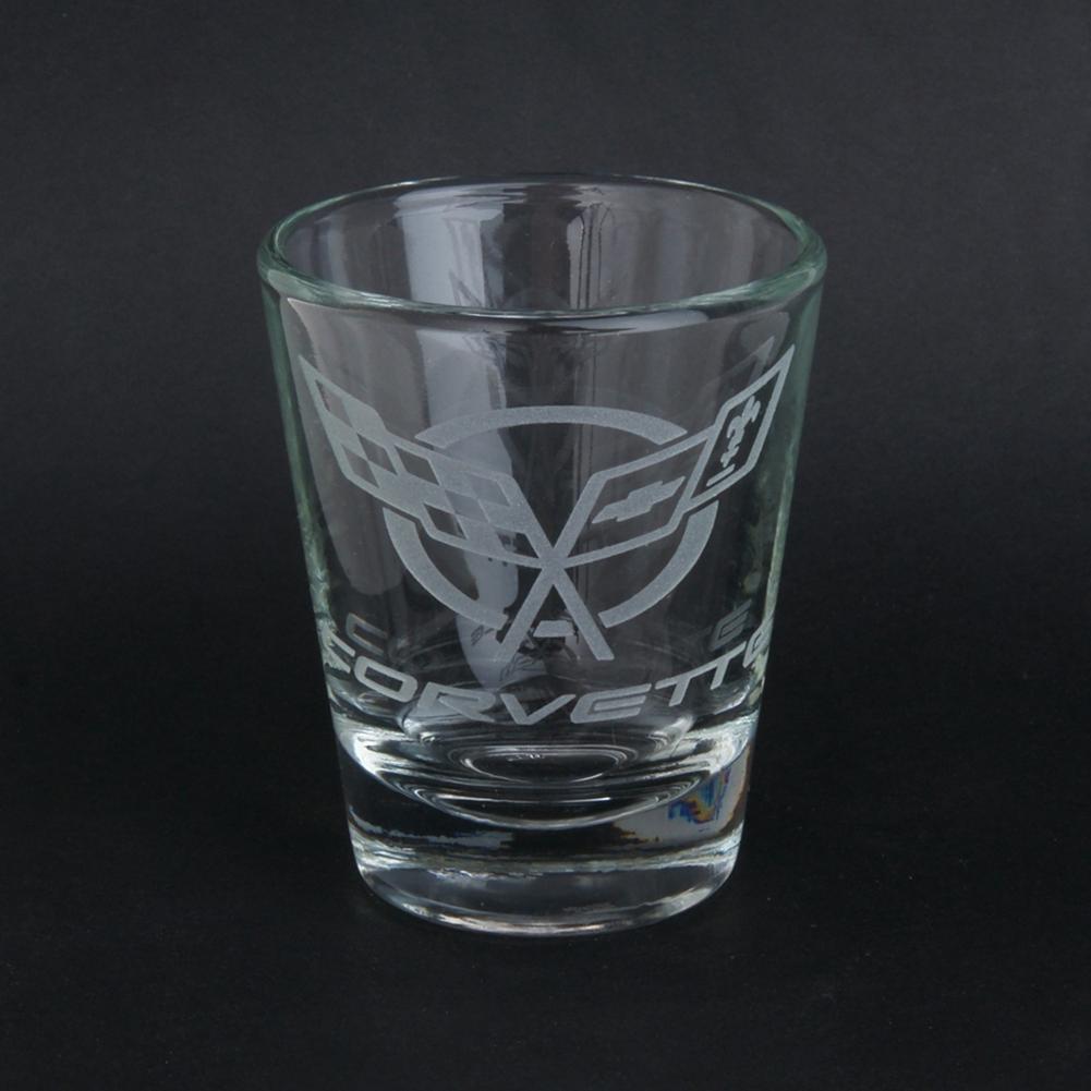 Corvette Shot Glass with C5 Corvette Logo : 1997-2004 C5 & Z06,Home & Office