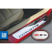 Corvette Sill Plates - Billet Aluminum Chrome Z06 505HP Logo (06-13 C6 Z06),Interior