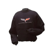 Corvette Sweatshirt Fleece Embroidered with C6 Logo - Black (05-12 C6),Apparel