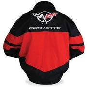 Corvette Twill Jacket w/ C5 Emblem - Red/Black : 1997-2004 C5,Apparel