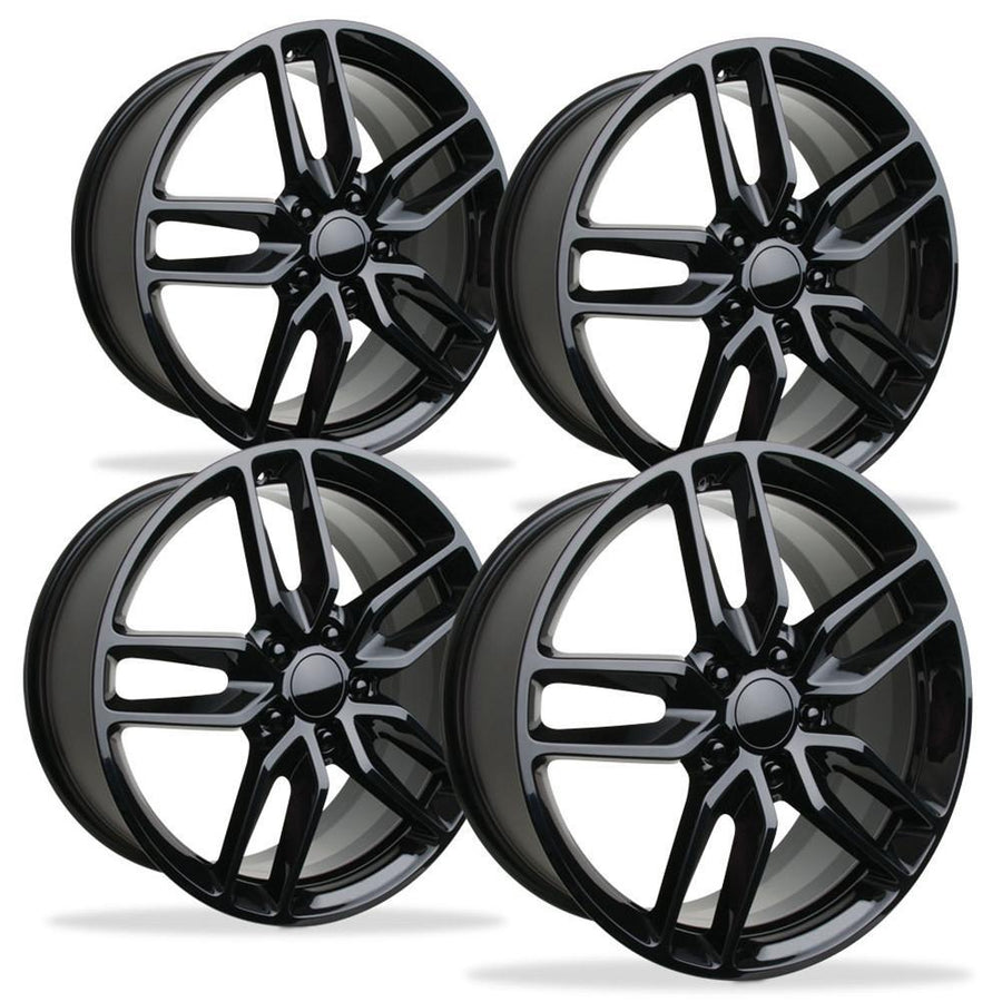 Corvette Wheel - C7 Corvette Stingray Z51 Split Spoke GM (Set) : Gloss Black 2014+,Wheels & Tires