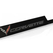 2014-2019 C7 Corvette Stingray Open Corner License Plate Frame - Polished Black,License Plate Frames