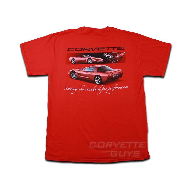 Setting the Standard C5 Corvette Red T- Shirt - Mens FREE Shipping