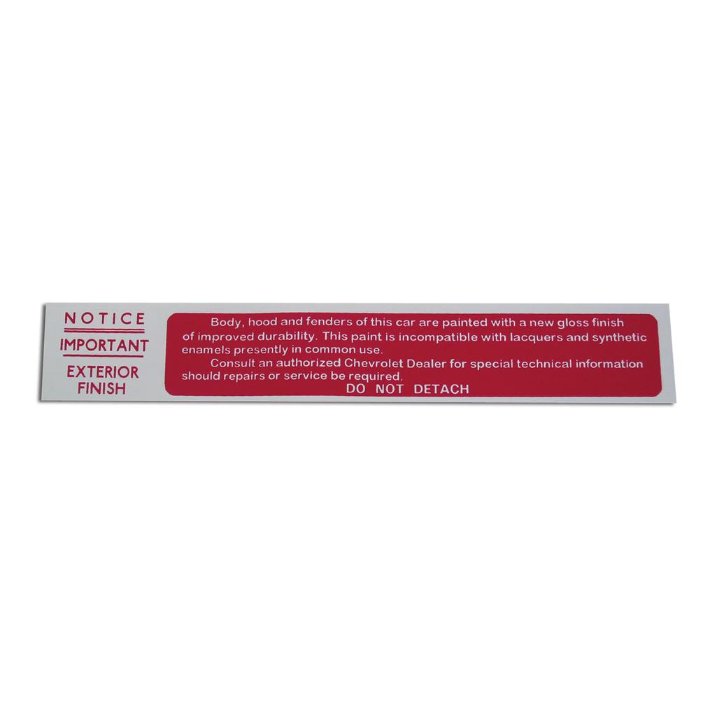 1958-1961 Corvette C1 Decal, Glove Box