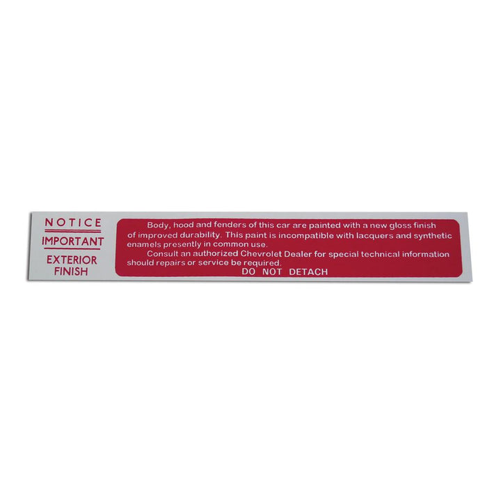 1958-1961 Corvette C1 Decal, Glove Box