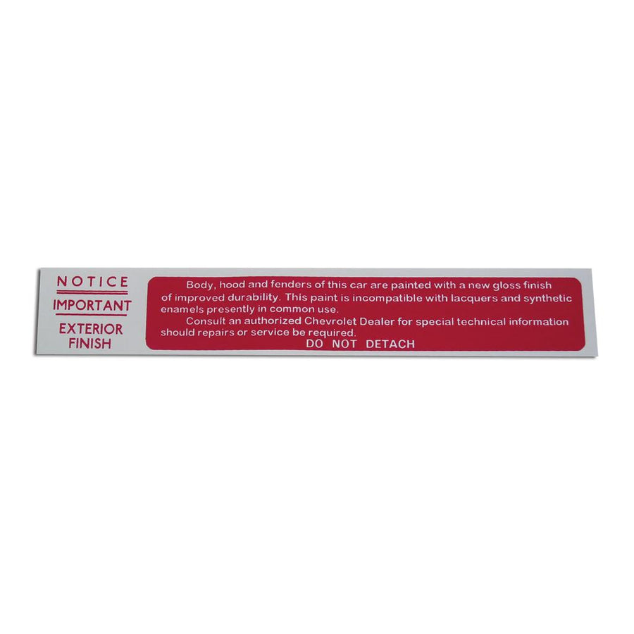 1958-1961 Corvette C1 Decal, Glove Box