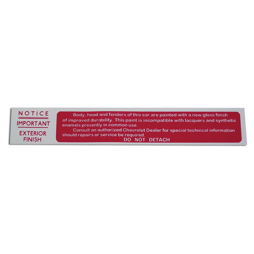 1958-1961 Corvette C1 Decal, Glove Box