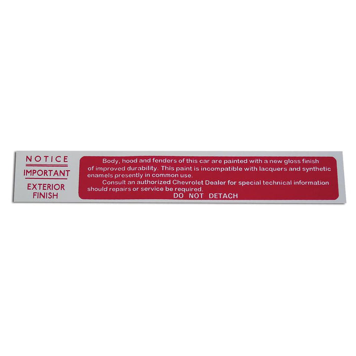 1958-1961 Corvette C1 Decal, Glove Box