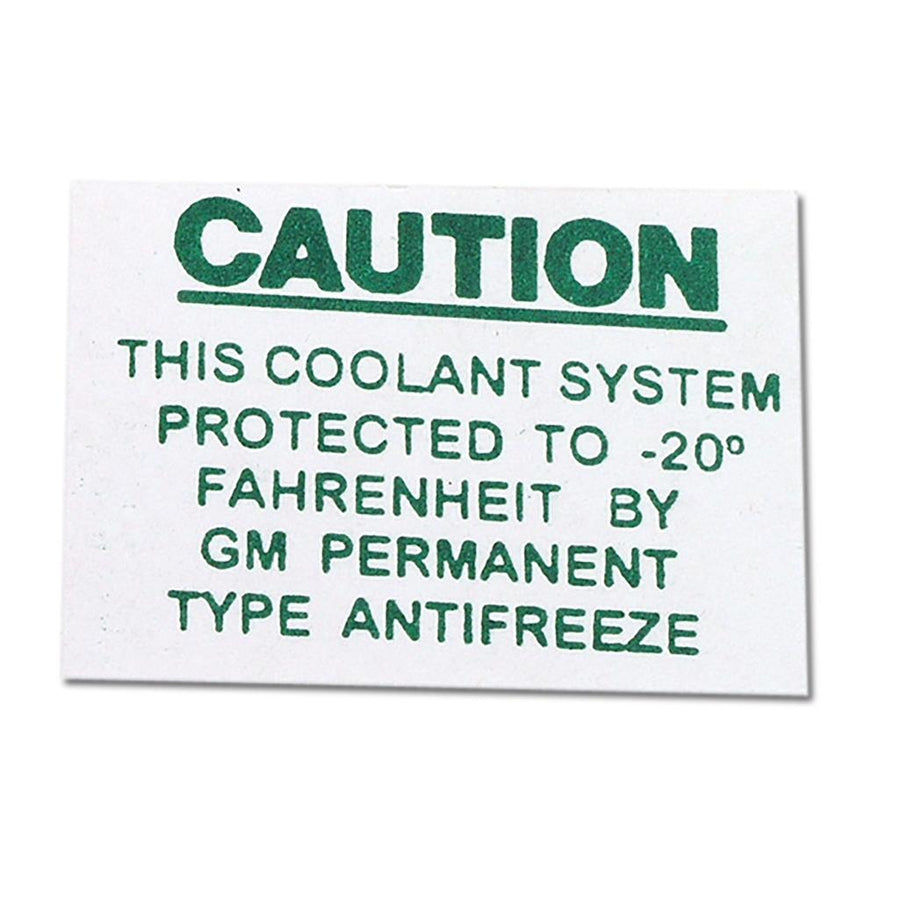 1955-1962 Corvette C1 Decal, Caution - 55-57 On Radiator/61-62 On Expansion Tank