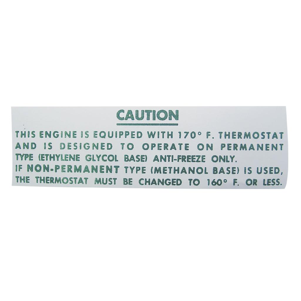 1958-1962 Corvette C1 Decal, Radiator Caution