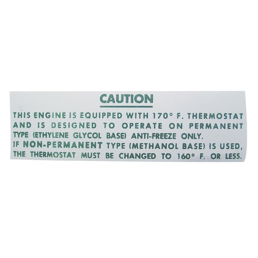 1958-1962 Corvette C1 Decal, Radiator Caution