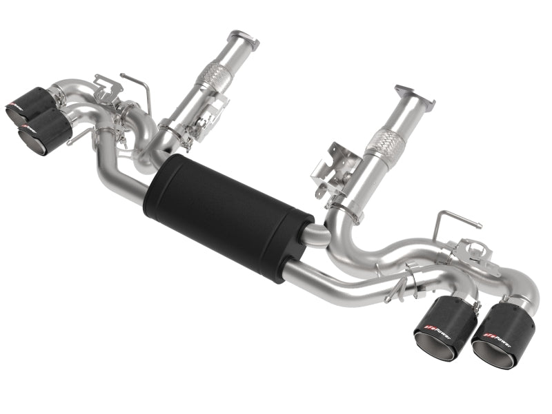 aFe MACH Force-Xp 3-inch to 2-1/2-inch Stainless Steel Cat-Back Exhaust System with Carbon Fiber Tips for Chevrolet Corvette C8 (2020-2025)
