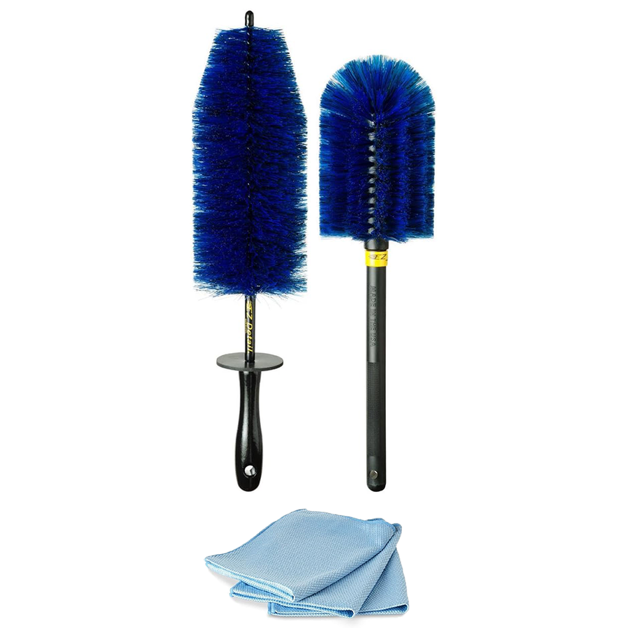 SR1 Performance Wheel Brush Kit - EZ Detail Brush Combo w/ Chrome polishing towels
