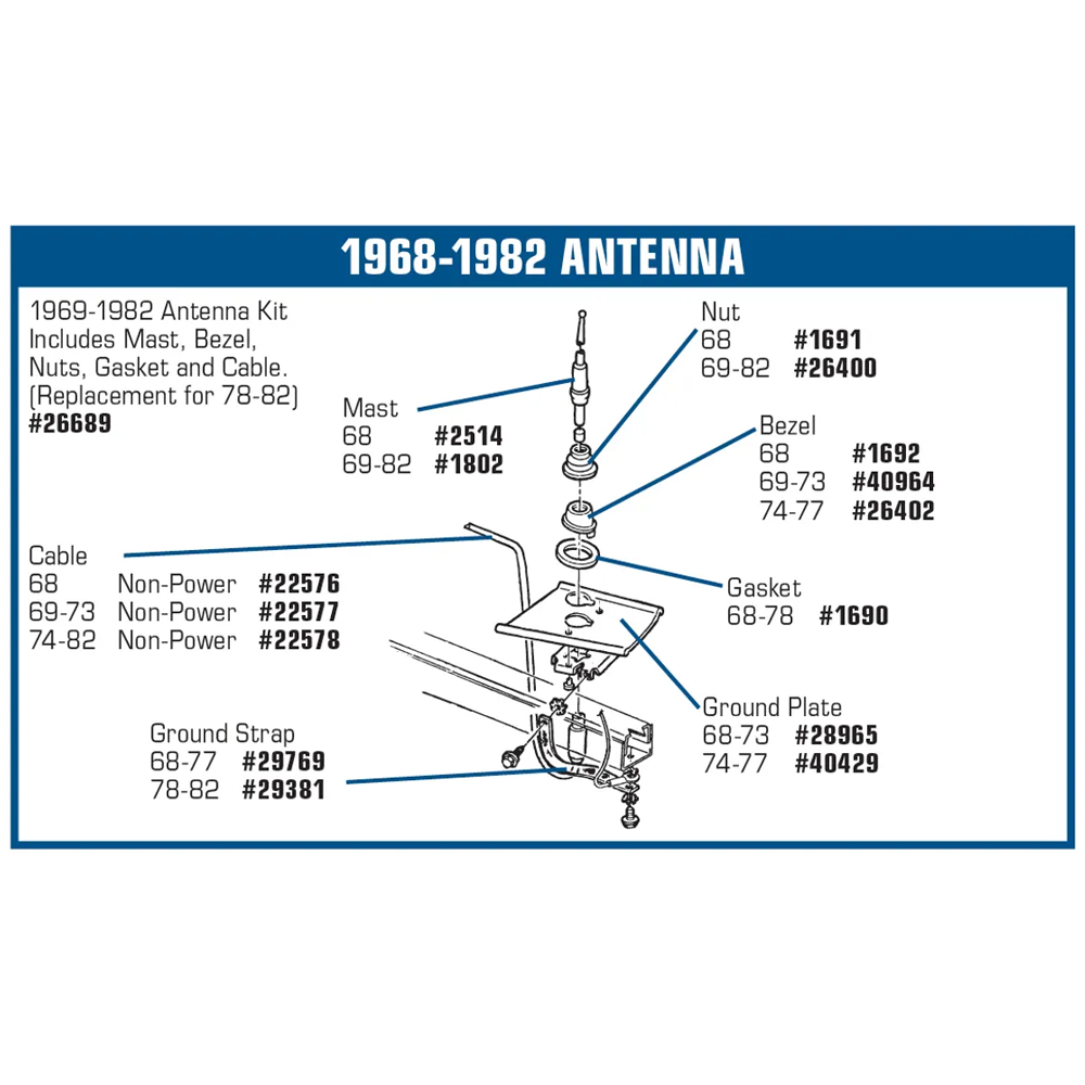 1969-1982 Corvette C3 Antenna Mast