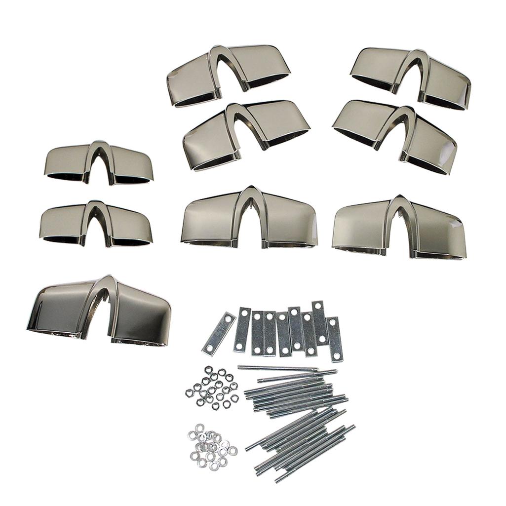 1958-1960 Corvette C1 Grille Tooth Set, 9 Piece W/Mounting Hardware