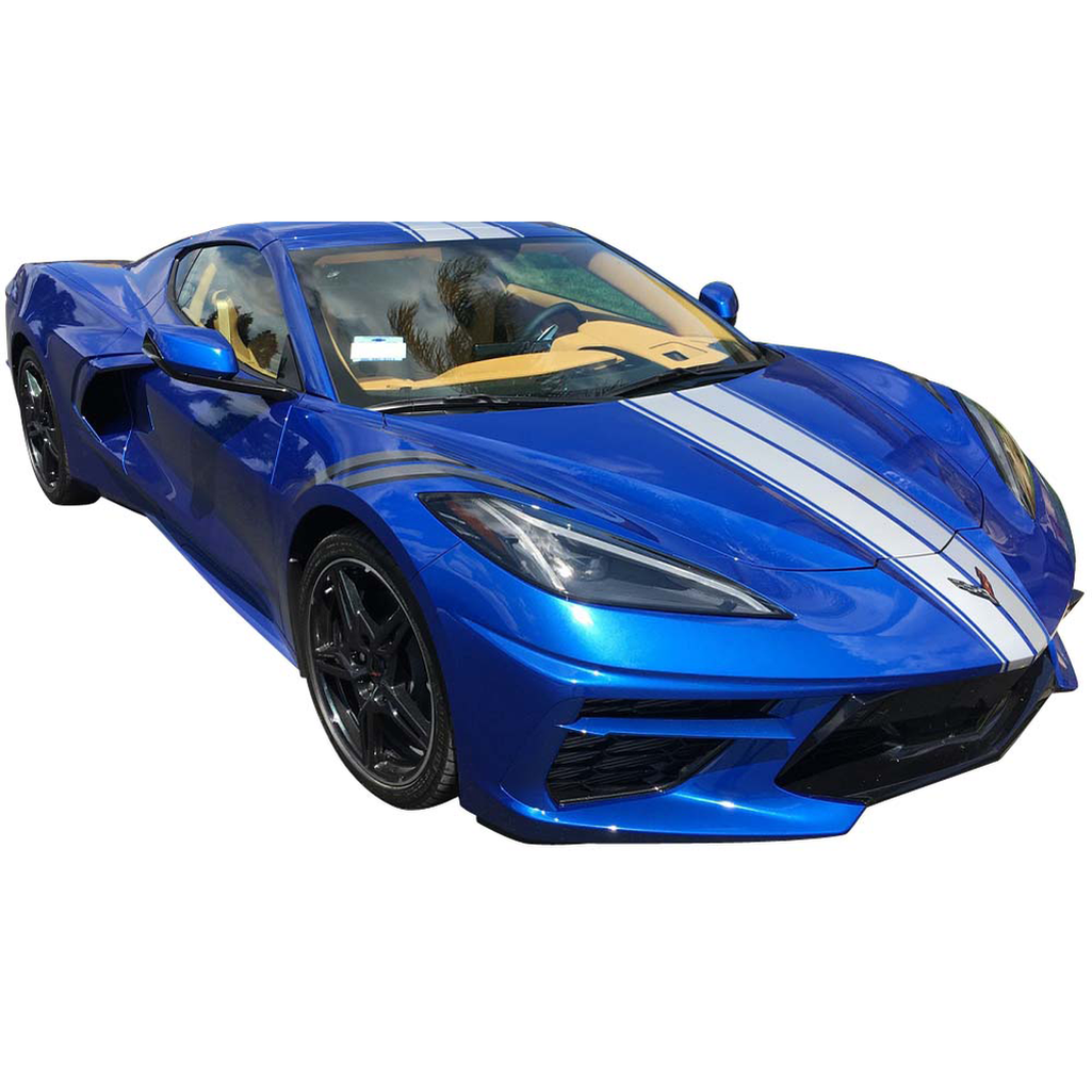 C8 Corvette Full Legnth Dual Two-Tone Striping Kit with Pin Stripes Front to Back : C8 2020 - 2027