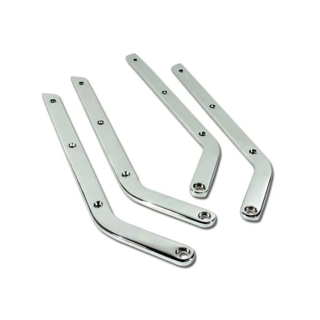 C2 1963-1966 Corvette Side Seat Chrome Sets - 4pc Sets -  W/12pc Chrome Screw Kit