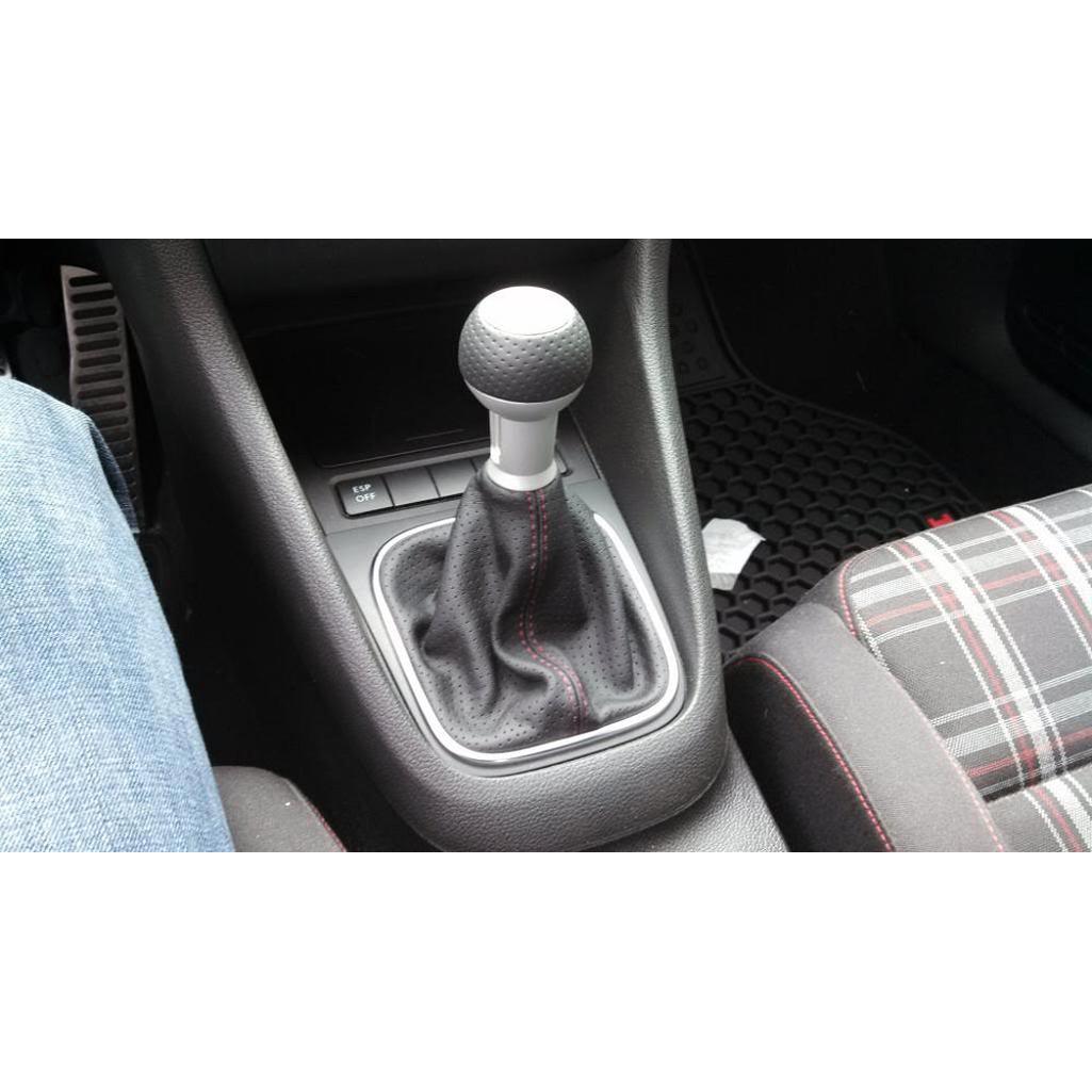 1990-1996 Corvette C4 Perforated Leather Shift Boot - Manual - Black W/Red Stitch - Black With Red Stitch