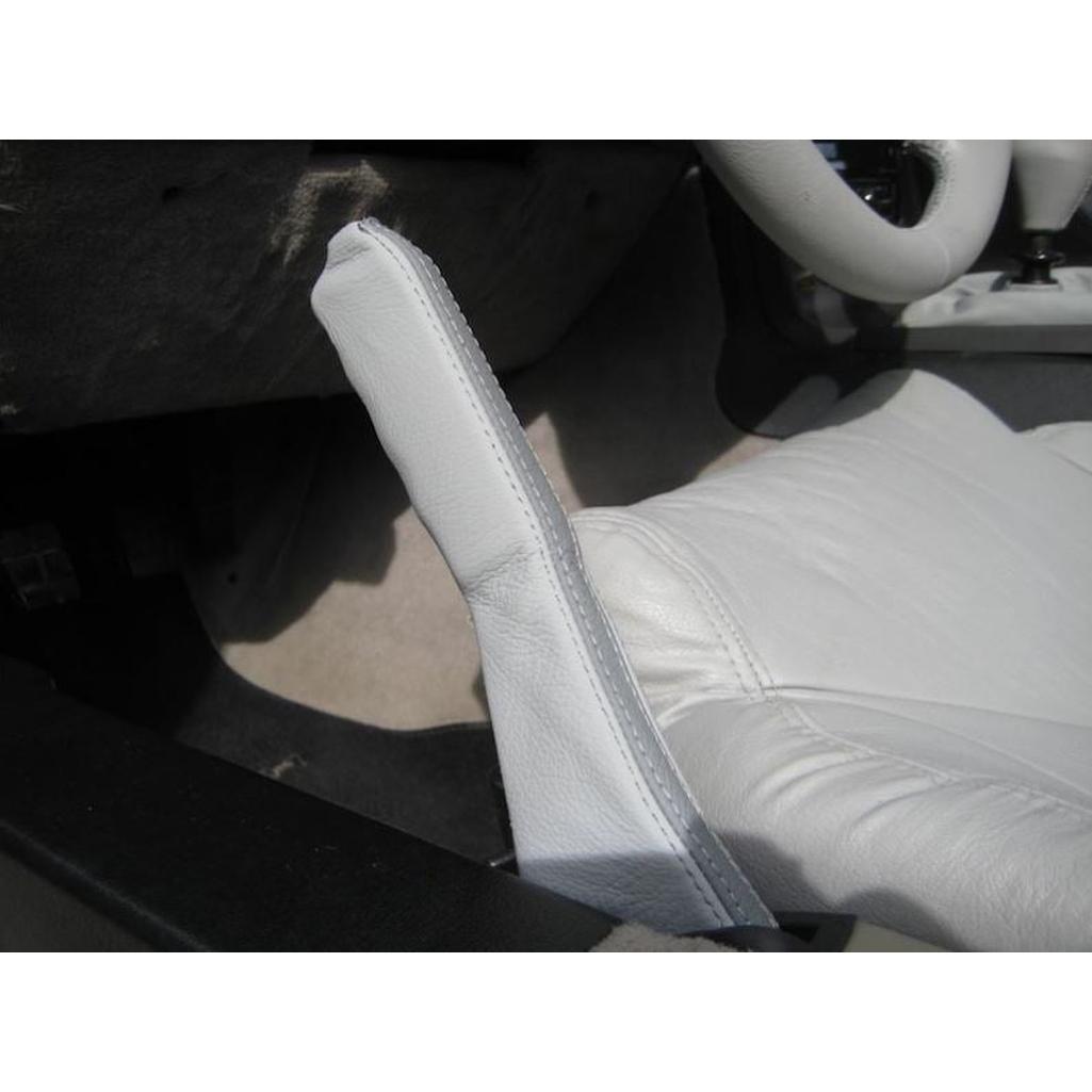 1990-1996 Corvette C4 Leather Emergency Brake Boot - Black W/Red Stitch - Black With Red Stitch