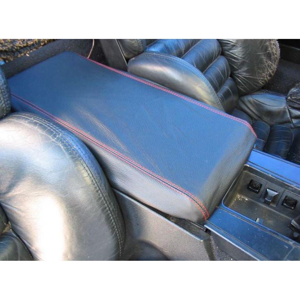 1984-1989 Corvette C4 Leather Armrest Cover - Red W/Black Stitch & 6/8in Padding - Red With Black Stitch